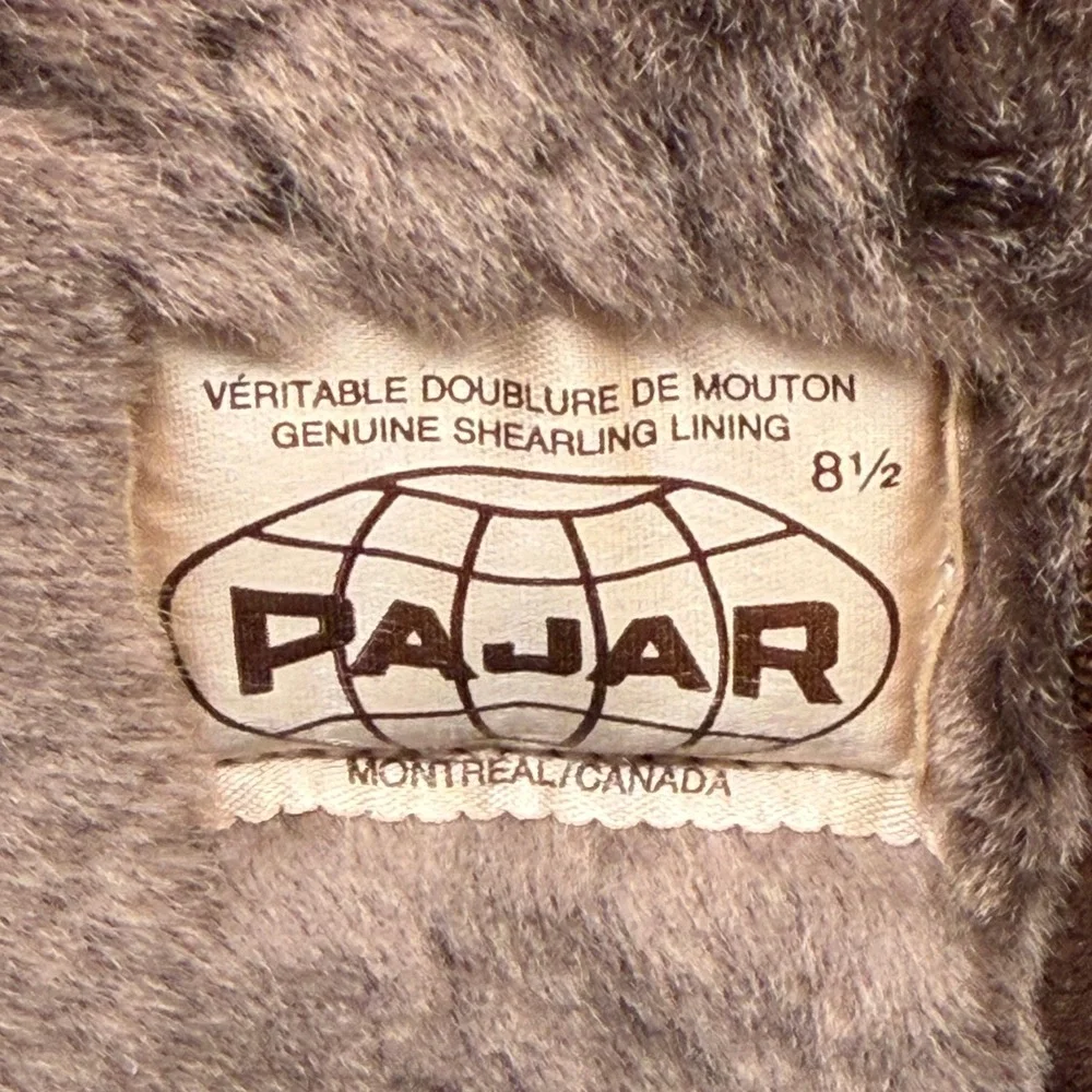Vtg Pajar Canada Boots Women 8.5 Brown Leather Suede Tall Shearling Lined Winter